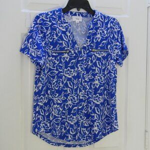 Fyve Blue Career Wear Top Floral Pattern Patriotic NWT